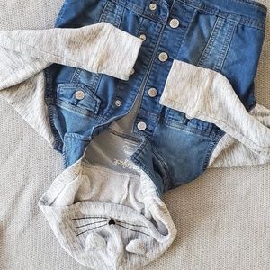 Girls hooded denim jacket with kitten ears